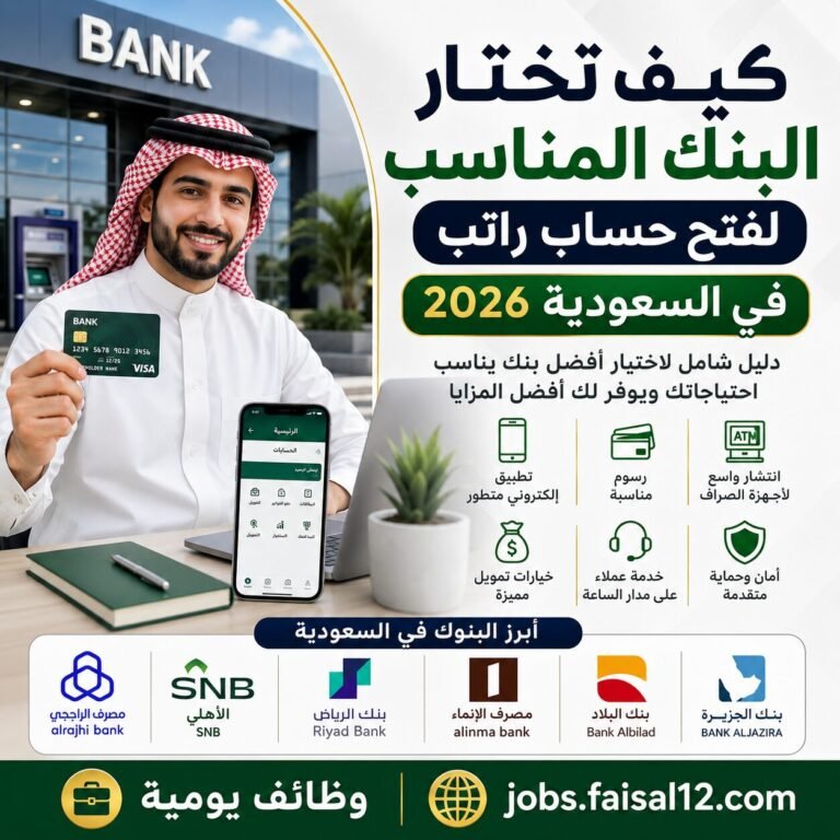 اختيار البنك المثالي في 2026 وظائف يومية في السعودية