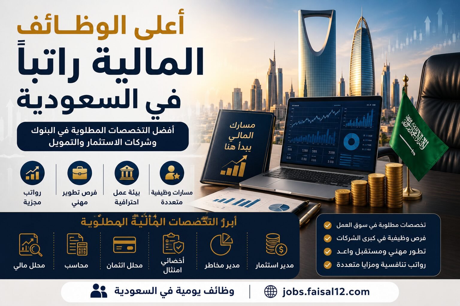تعرف على أعلى الوظائف المالية راتبًا في السعودية، وأبرز التخصصات المطلوبة في البنوك وشركات الاستثمار والتمويل، والمهارات التي تساعدك على بناء مسار مهني ناجح في القطاع المالي.