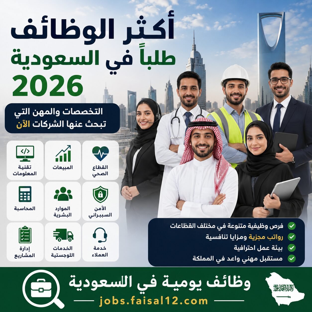 أكثر الوظائف طلبًا في السعودية لعام 2026