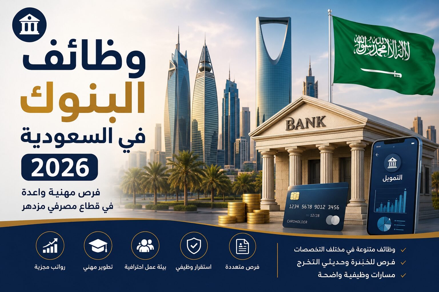 وظائف البنوك في السعودية 2026 الشروط والرواتب وطريقة التقديم